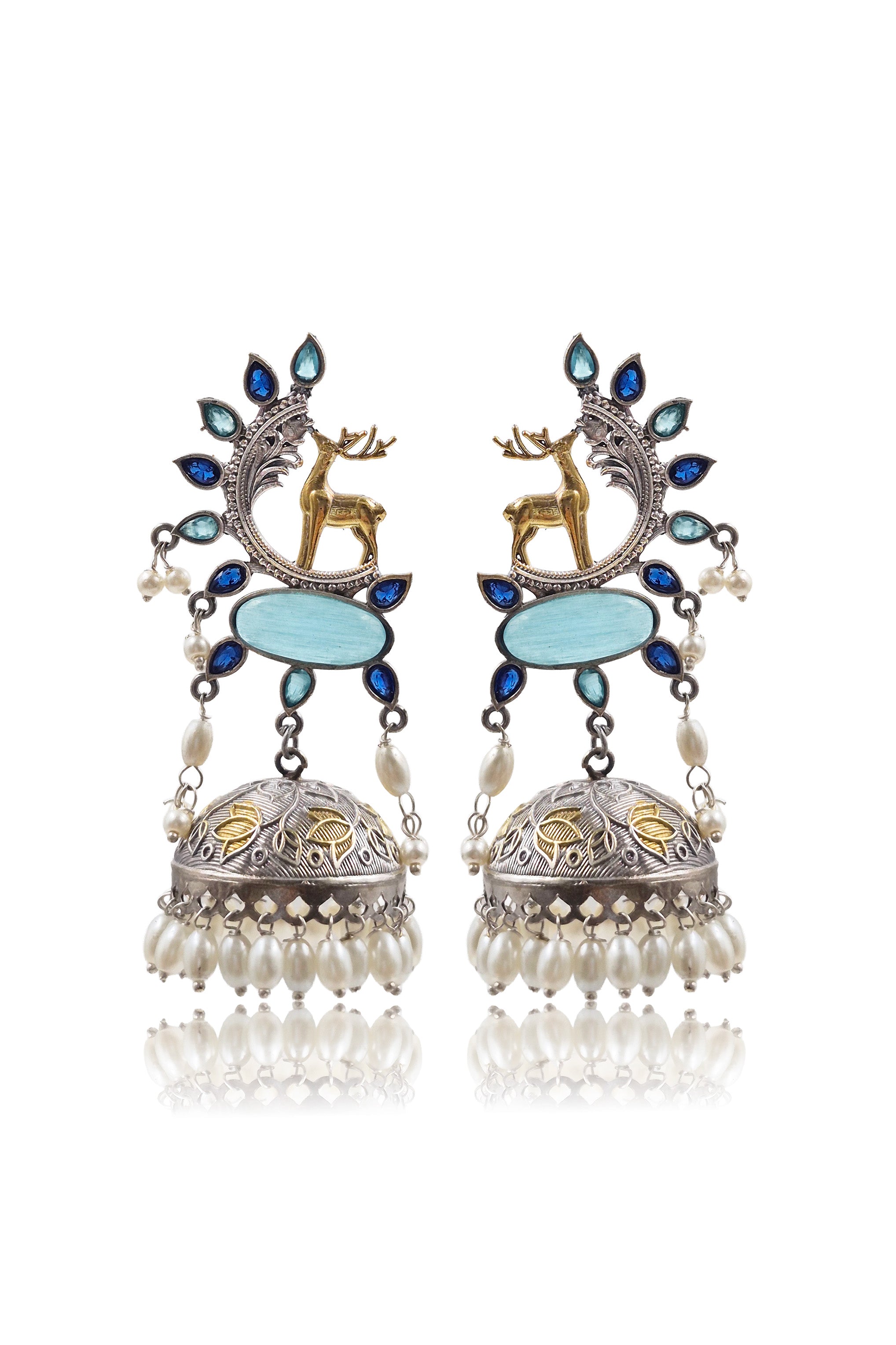 SHARON OXIDISED HANDMADE  JHUMKA EARRINGS