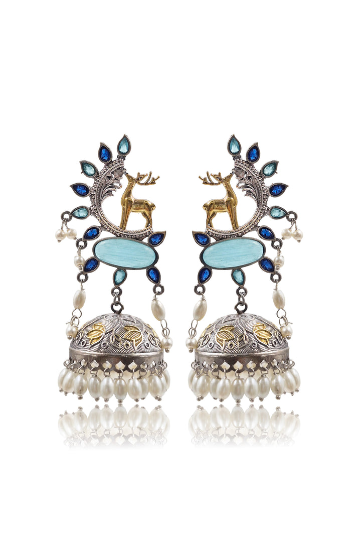 Sharon Jhumka Stone Earrings