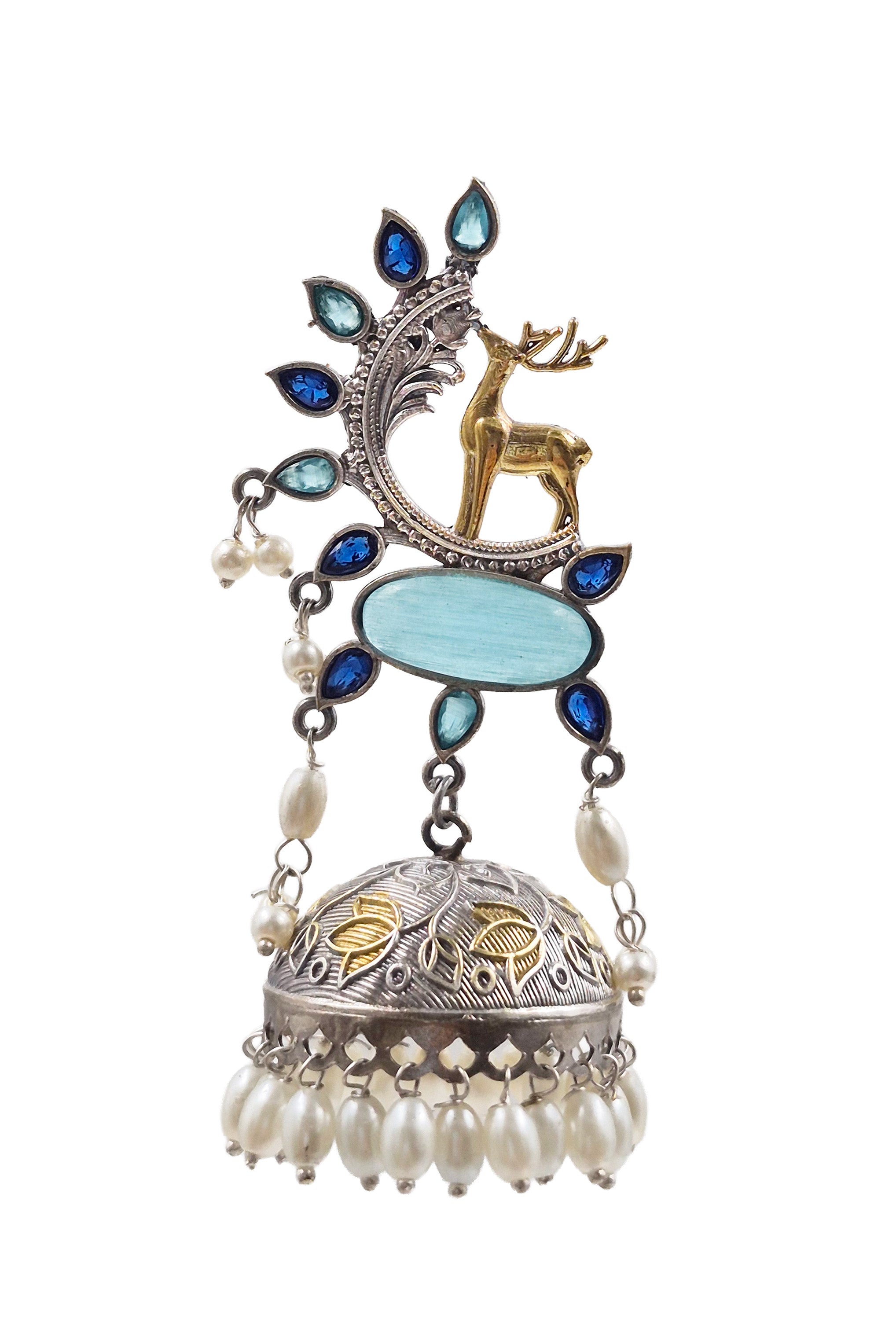 SHARON OXIDISED HANDMADE  JHUMKA EARRINGS