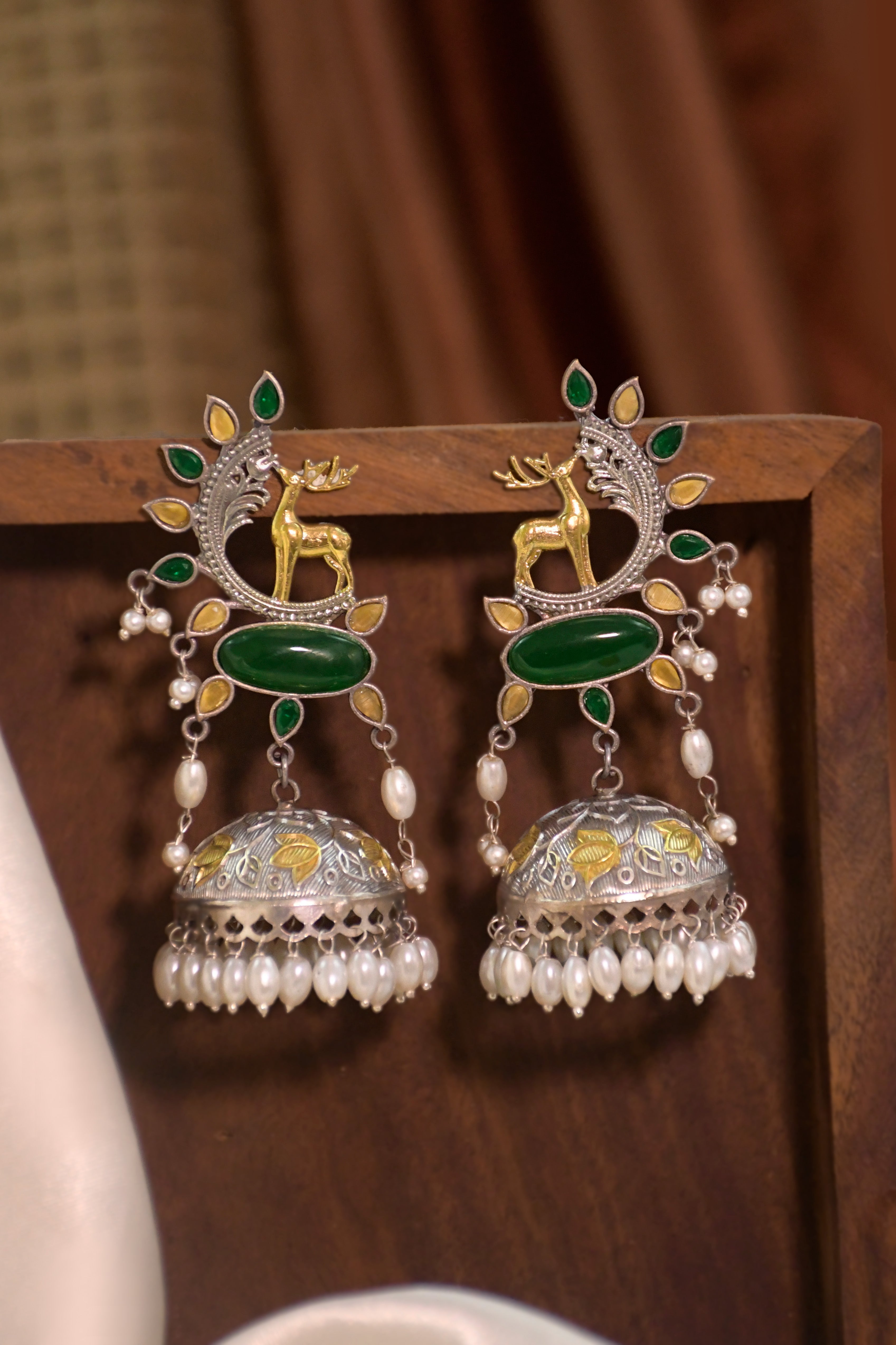 SHARON OXIDISED HANDMADE  JHUMKA EARRINGS