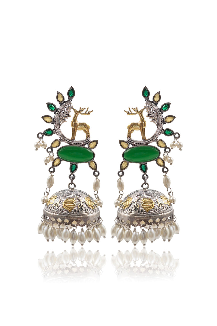 Sharon Jhumka Stone Earrings