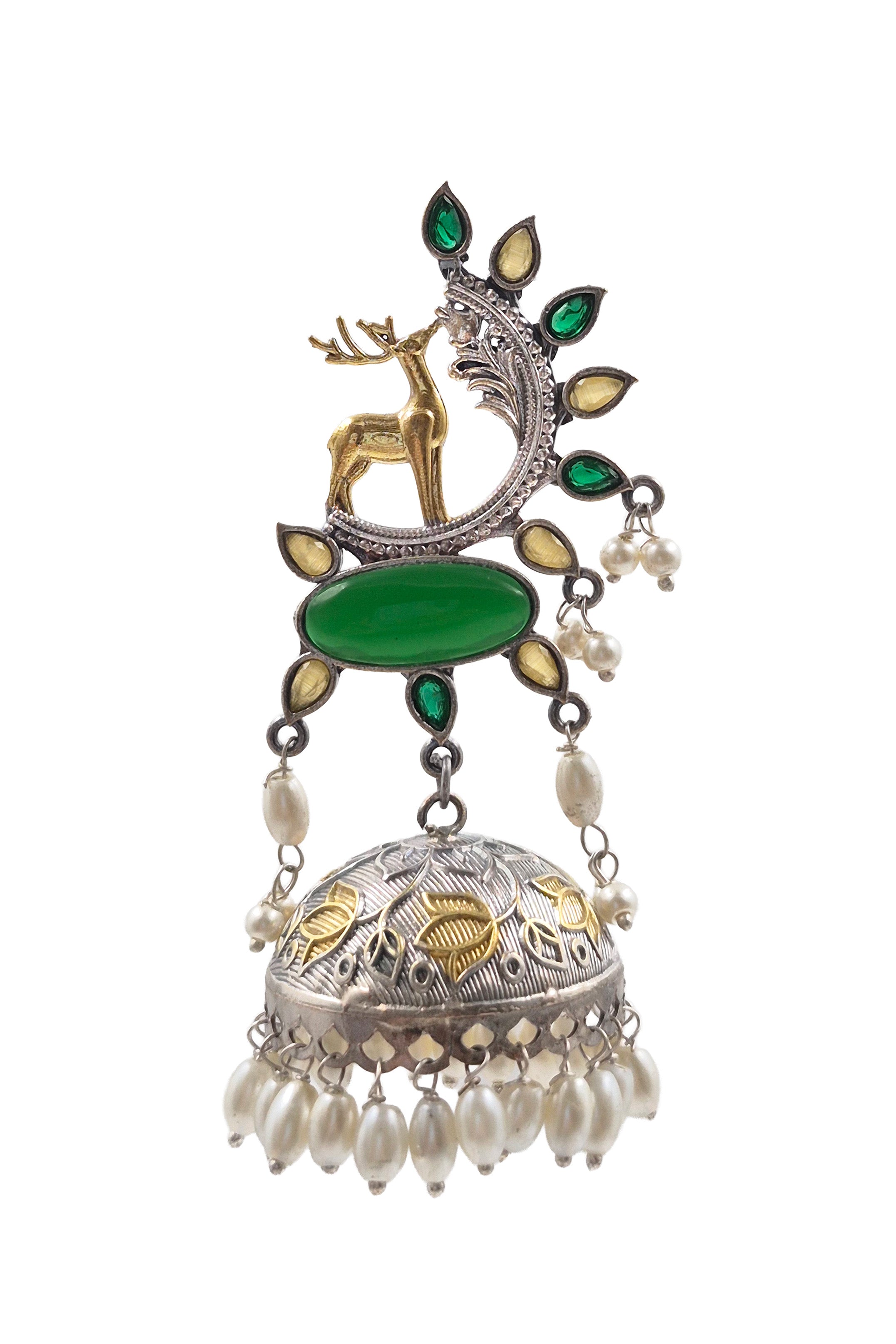 SHARON OXIDISED HANDMADE  JHUMKA EARRINGS