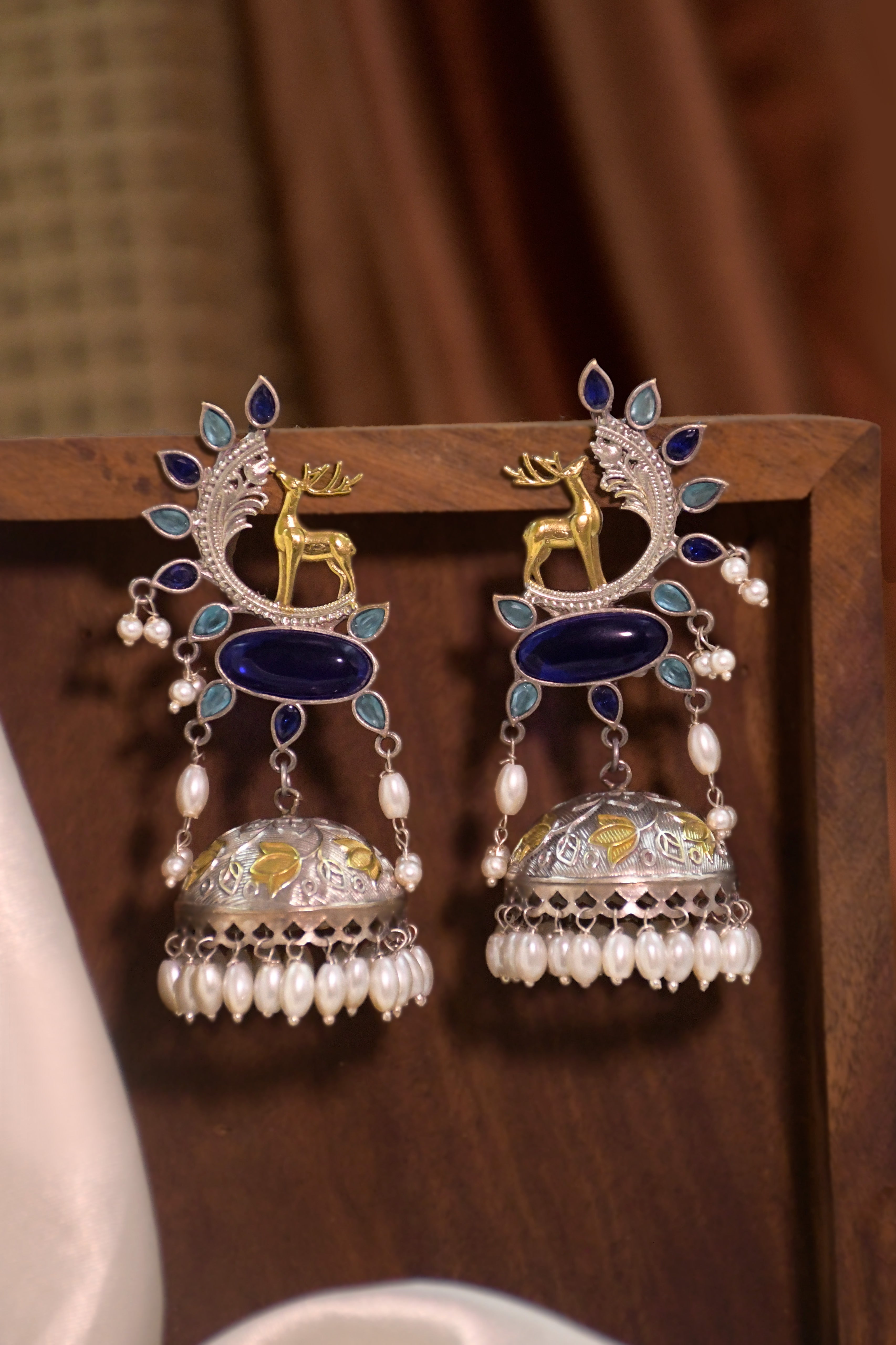 SHARON OXIDISED HANDMADE  JHUMKA EARRINGS