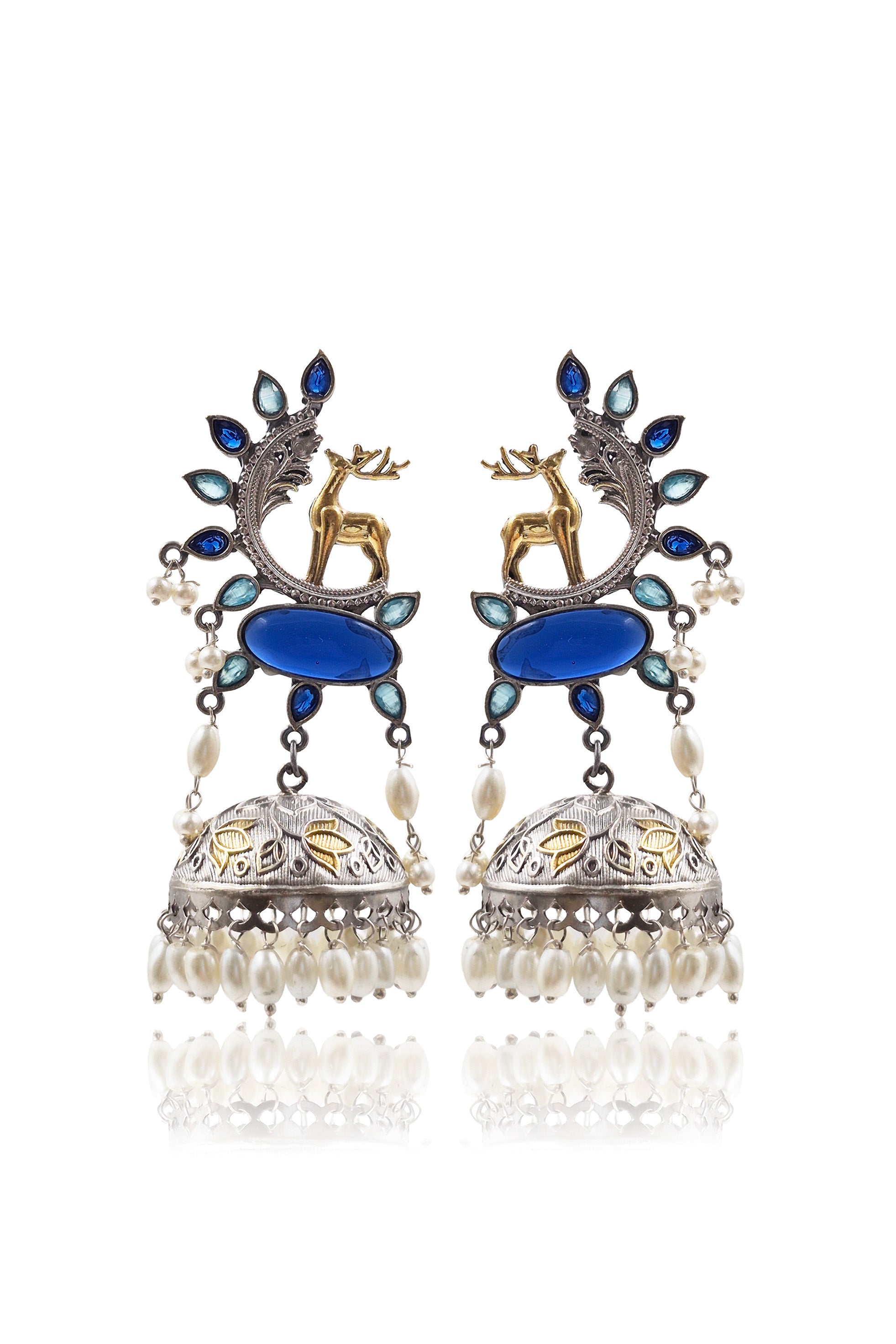 SHARON OXIDISED HANDMADE  JHUMKA EARRINGS