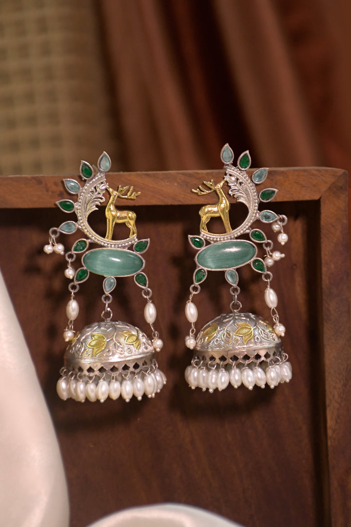 Sharon Jhumka Stone Earrings