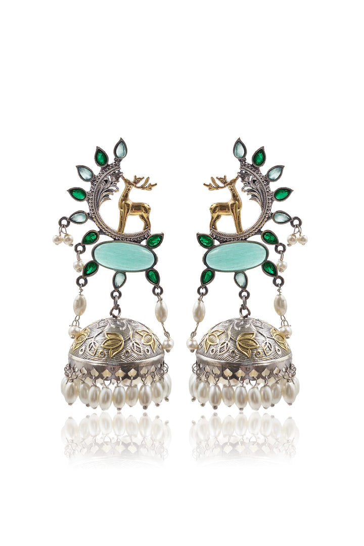 Sharon Jhumka Stone Earrings