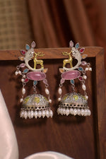 Load image into Gallery viewer, Sharon Jhumka Stone Earrings