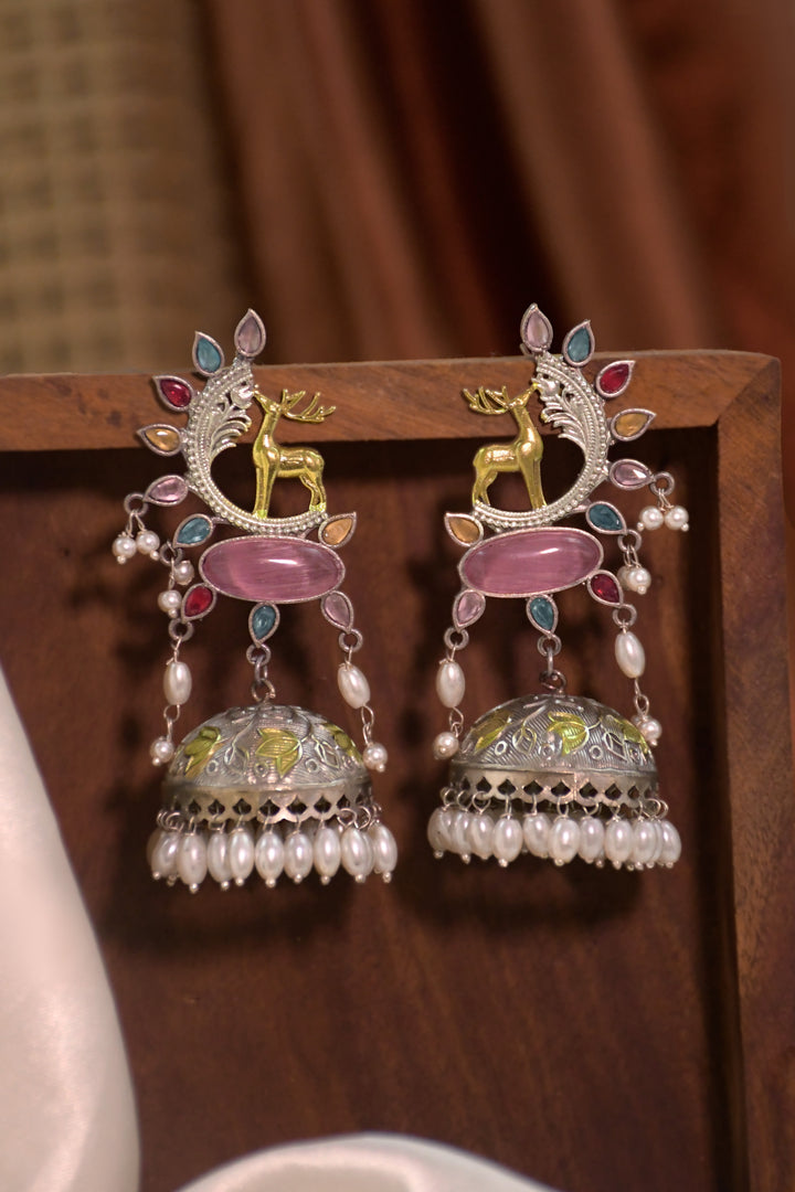 Sharon Jhumka Stone Earrings