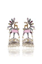 Load image into Gallery viewer, Sharon Jhumka Stone Earrings