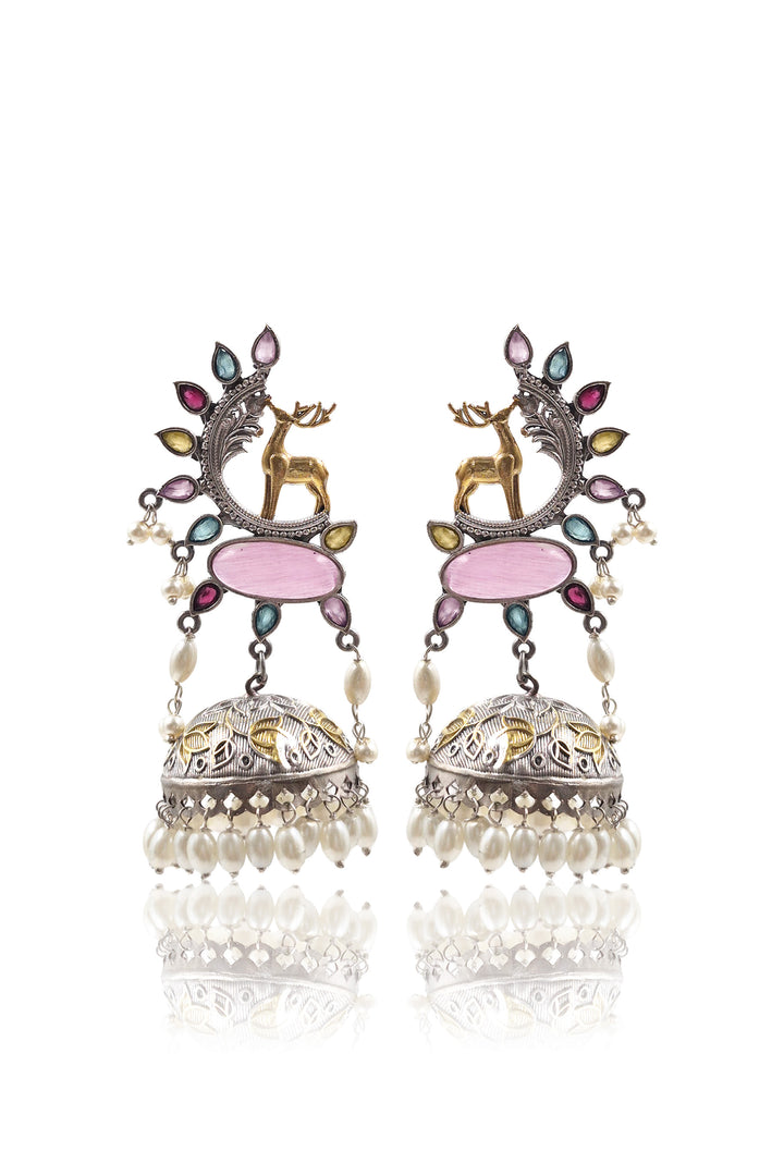 Sharon Jhumka Stone Earrings