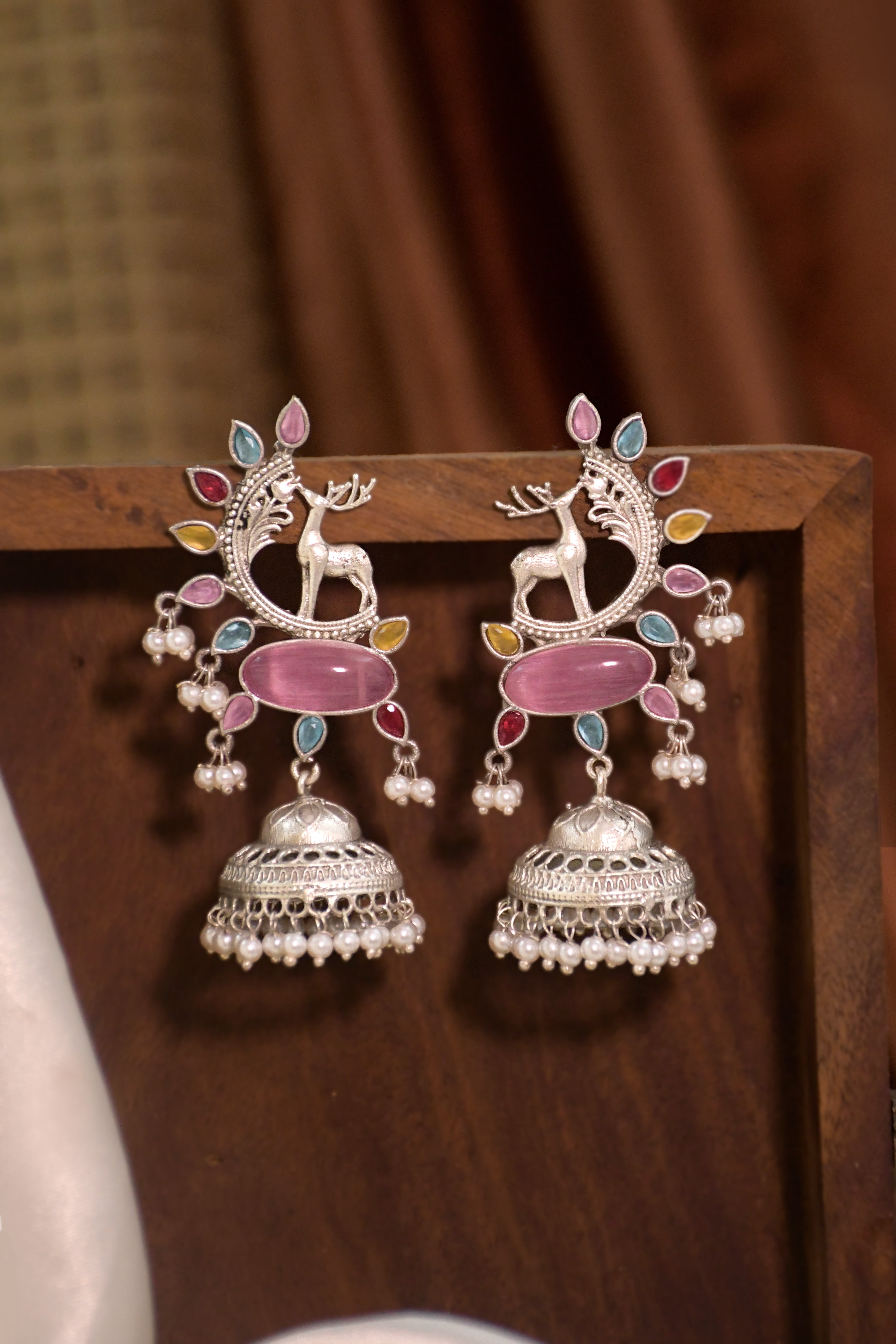 AAIRA OXIDISED JHUMKA EARRINGS