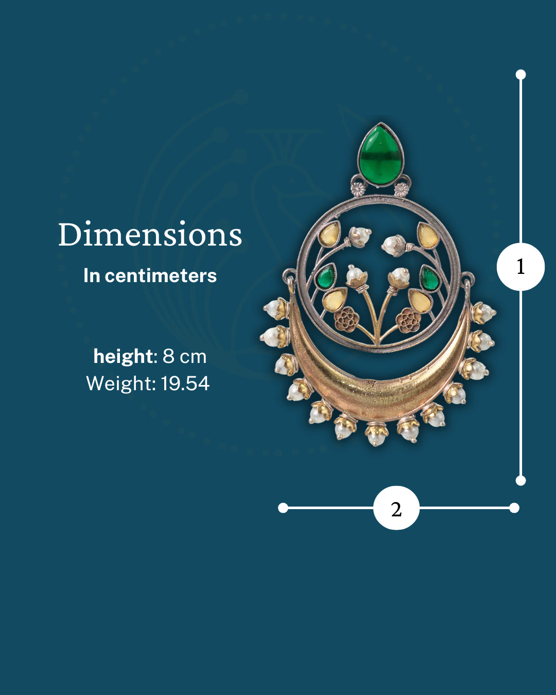 Aarvi Dual-Tone Crescent Floral Dangler Earrings