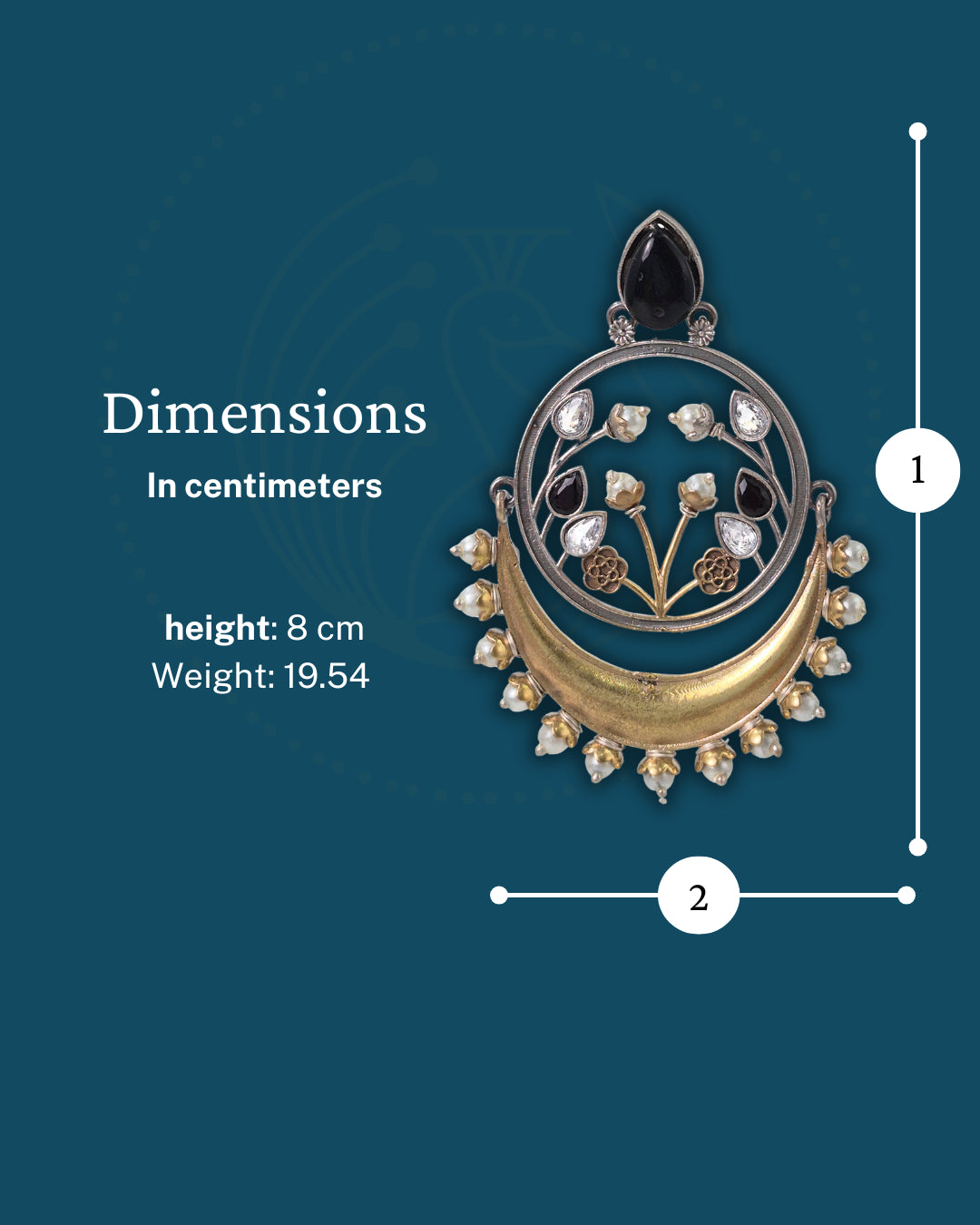 Aarvi Dual-Tone Crescent Floral Dangler Earrings