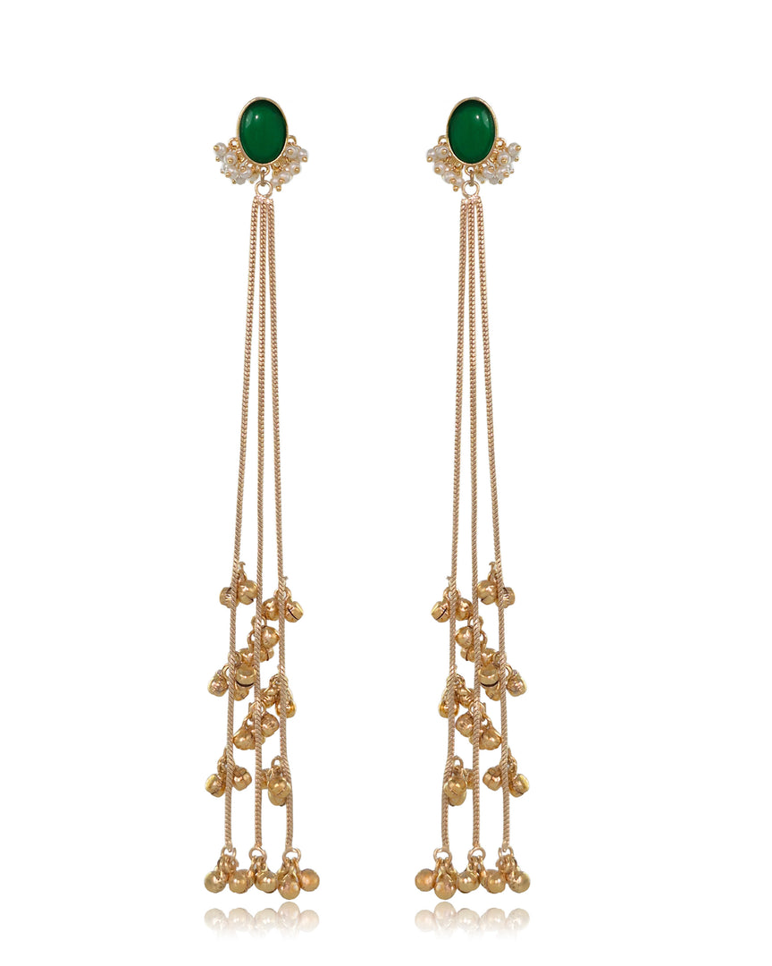 Noor Kashmiri Earrings all color variants - Maroon, Blue, Green, Turquoise, Black, Pink - Naman Arts
