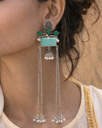 Load image into Gallery viewer, Mira Kashmiri Earrings Turquoise - Naman Arts
