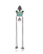 Load image into Gallery viewer, Mira Kashmiri Earrings Turquoise worn - Naman Arts