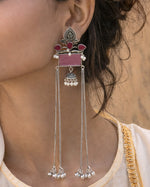 Load image into Gallery viewer, Mira Kashmiri Earrings Pink - Naman Arts