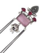 Load image into Gallery viewer, Mira Kashmiri Earrings Pink close-up - Naman Arts