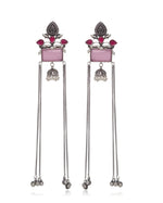 Load image into Gallery viewer, Mira Kashmiri Earrings Pink detail - Naman Arts