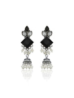 Load image into Gallery viewer, Rutvi Jhumka Stone Earrings