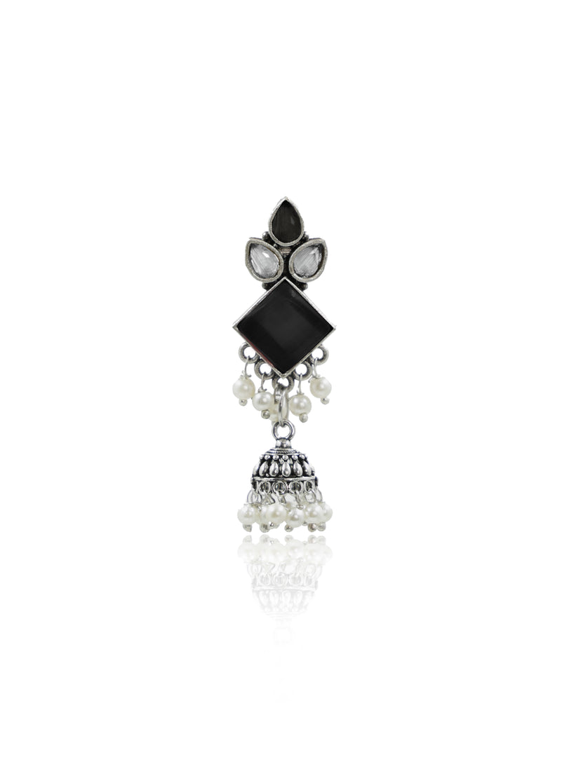 Rutvi Jhumka Stone Earrings