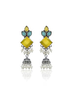Load image into Gallery viewer, Rutvi Jhumka Stone Earrings