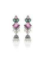 Load image into Gallery viewer, Rutvi Jhumka Stone Earrings
