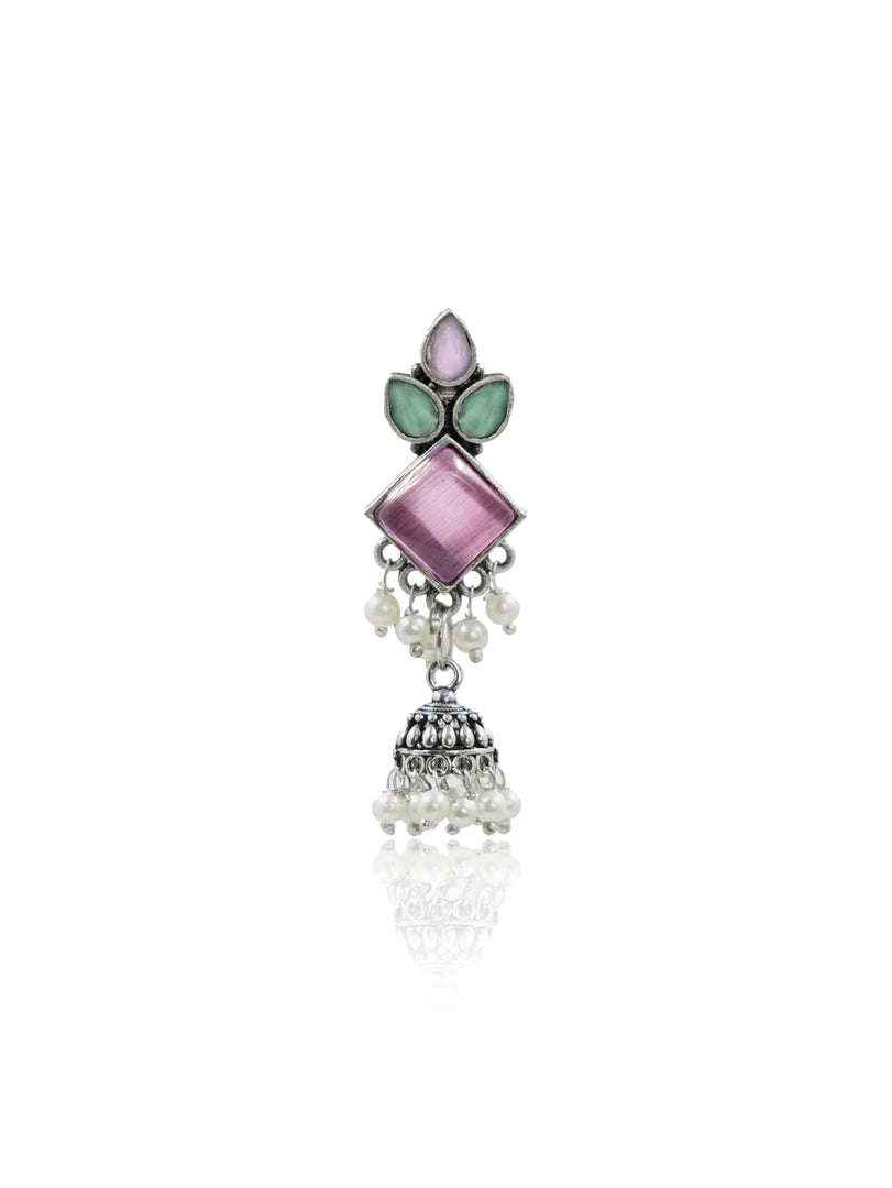 Rutvi Jhumka Stone Earrings