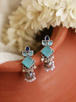 Load image into Gallery viewer, Rutvi Jhumka Stone Earrings