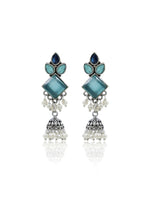 Load image into Gallery viewer, Rutvi Jhumka Stone Earrings