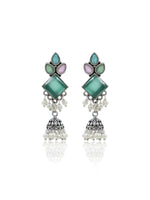 Load image into Gallery viewer, Rutvi Jhumka Stone Earrings