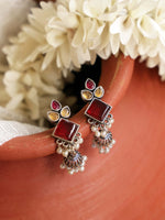 Load image into Gallery viewer, Rutvi Jhumka Stone Earrings
