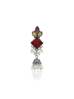 Load image into Gallery viewer, Rutvi Jhumka Stone Earrings