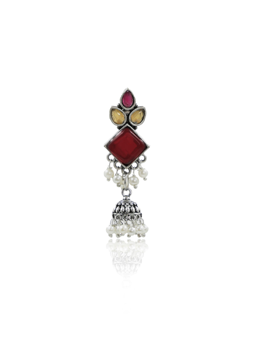 Rutvi Jhumka Stone Earrings