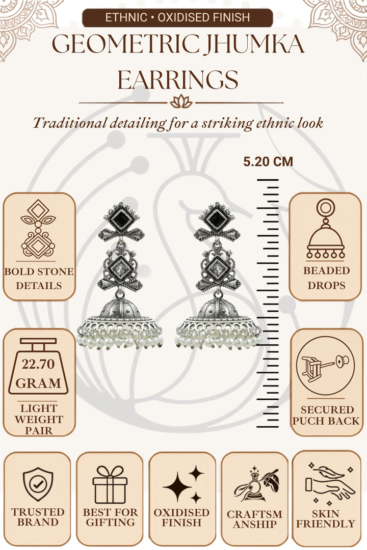 Baani Jhumka Stone Earrings