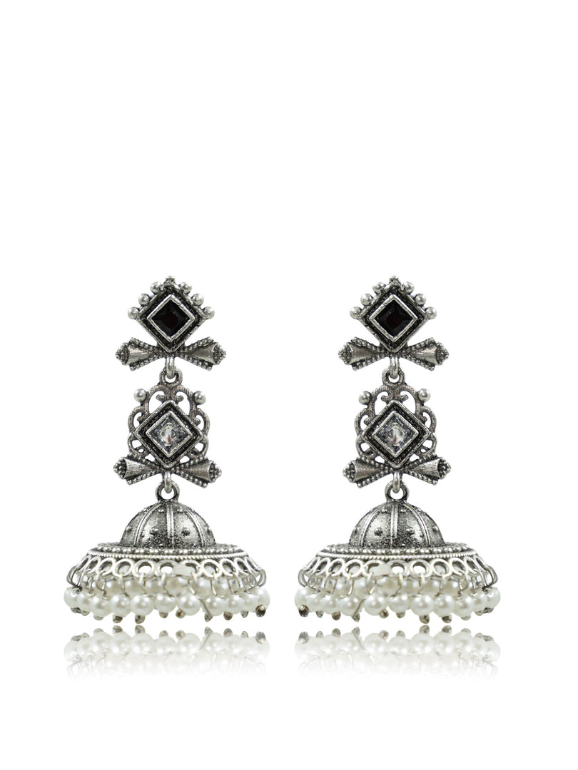 Baani Jhumka Stone Earrings