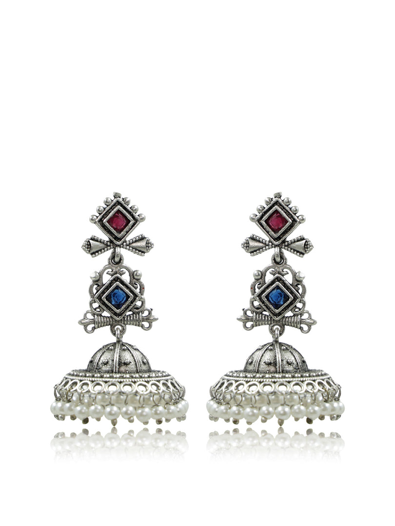 Baani Jhumka Stone Earrings