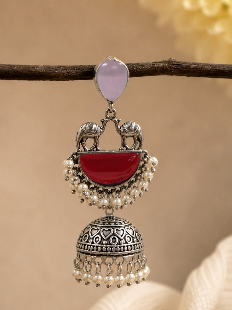 Naira Jhumka Stone Earrings