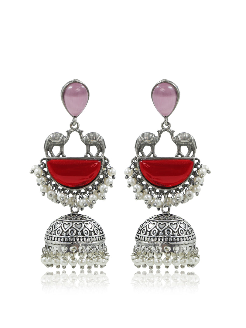 Naira Jhumka Stone Earrings