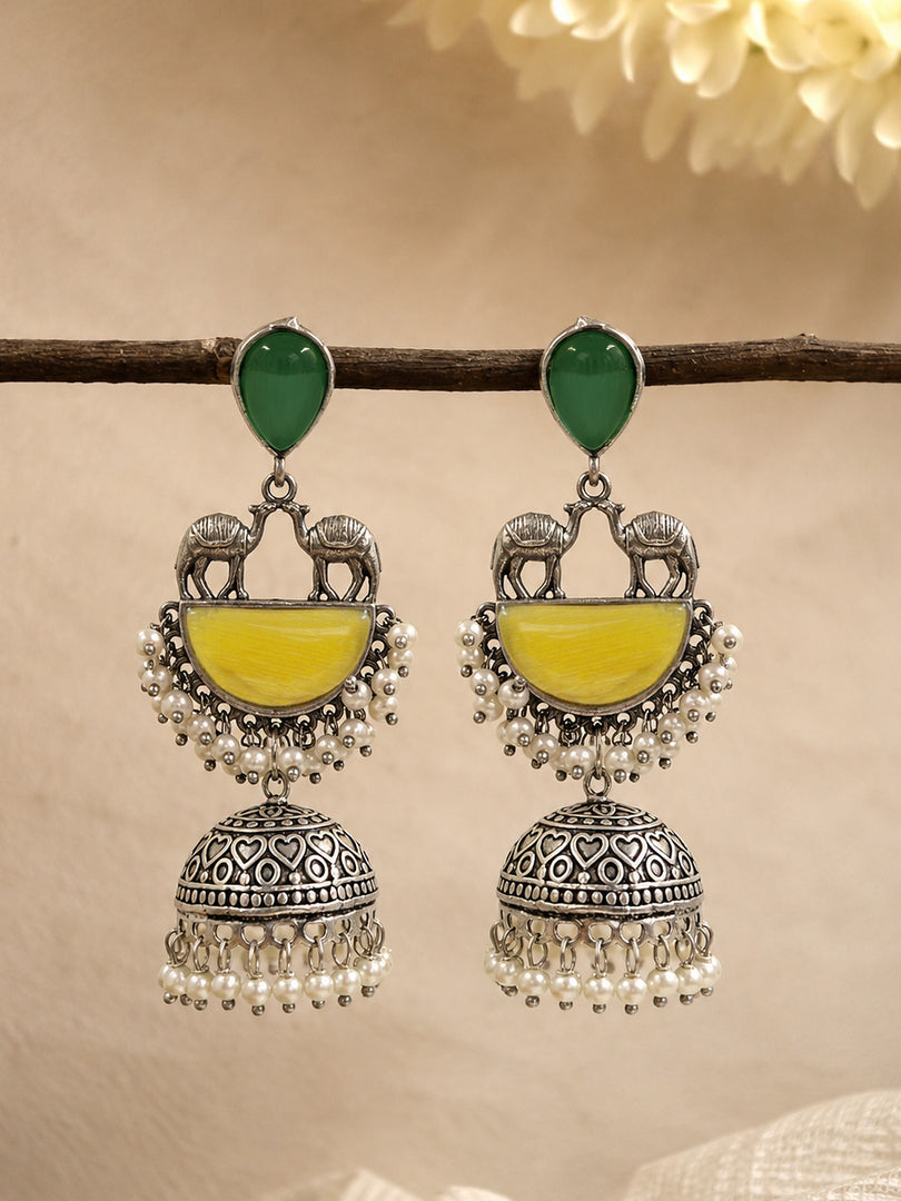 Naira Jhumka Stone Earrings