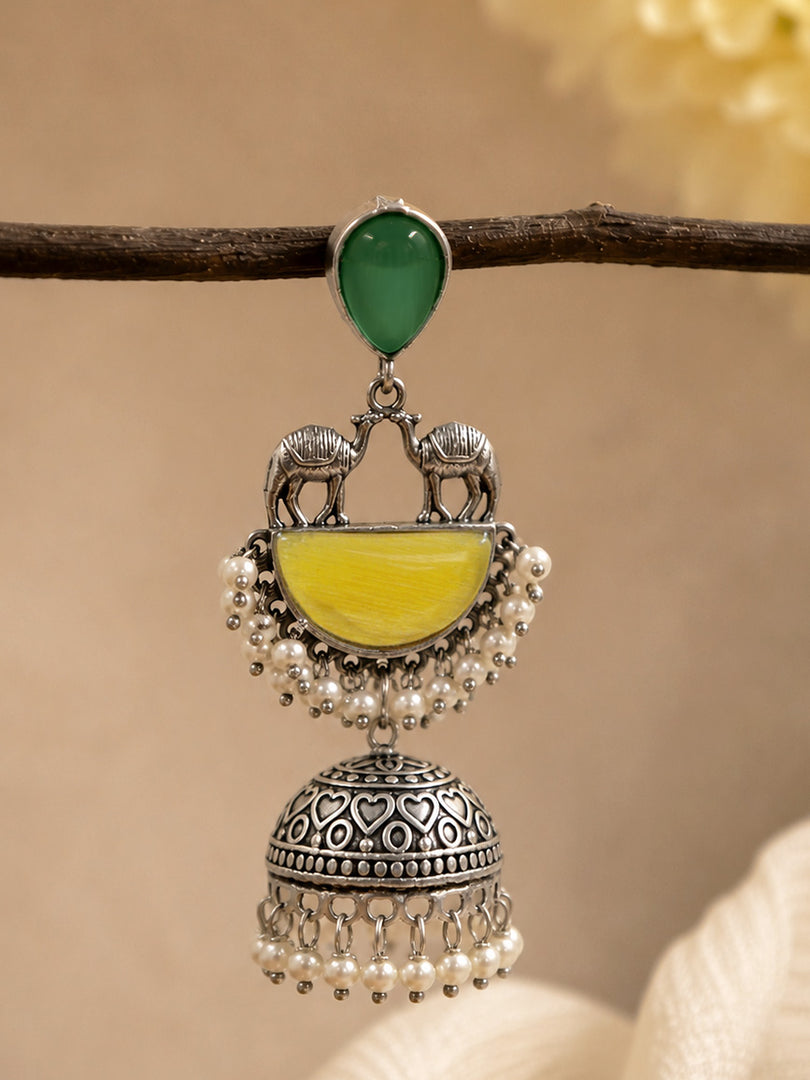 Naira Jhumka Stone Earrings