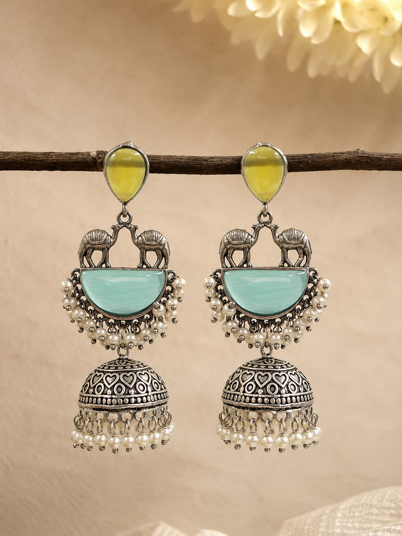 Naira Jhumka Stone Earrings