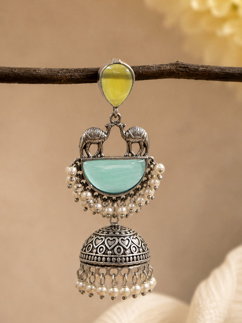 Naira Jhumka Stone Earrings
