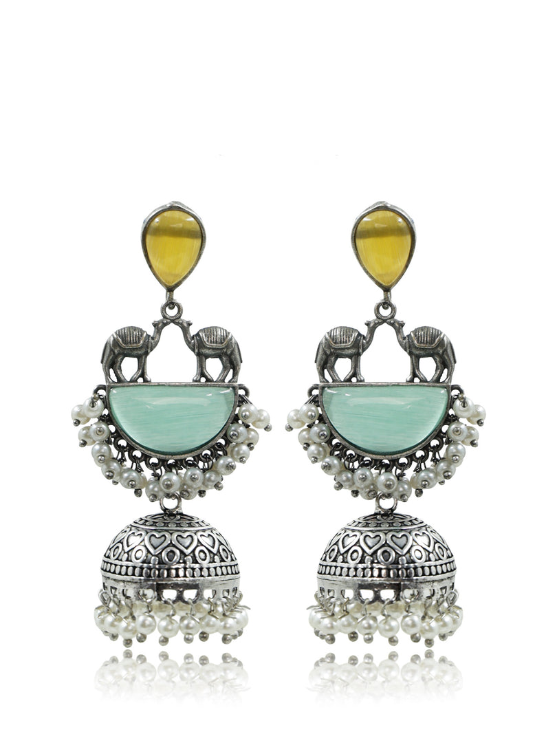 Naira Jhumka Stone Earrings