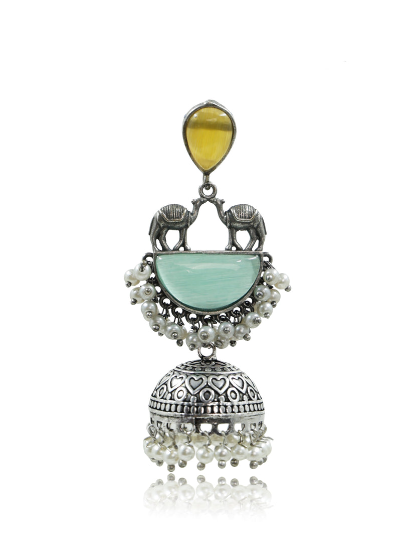 Naira Jhumka Stone Earrings