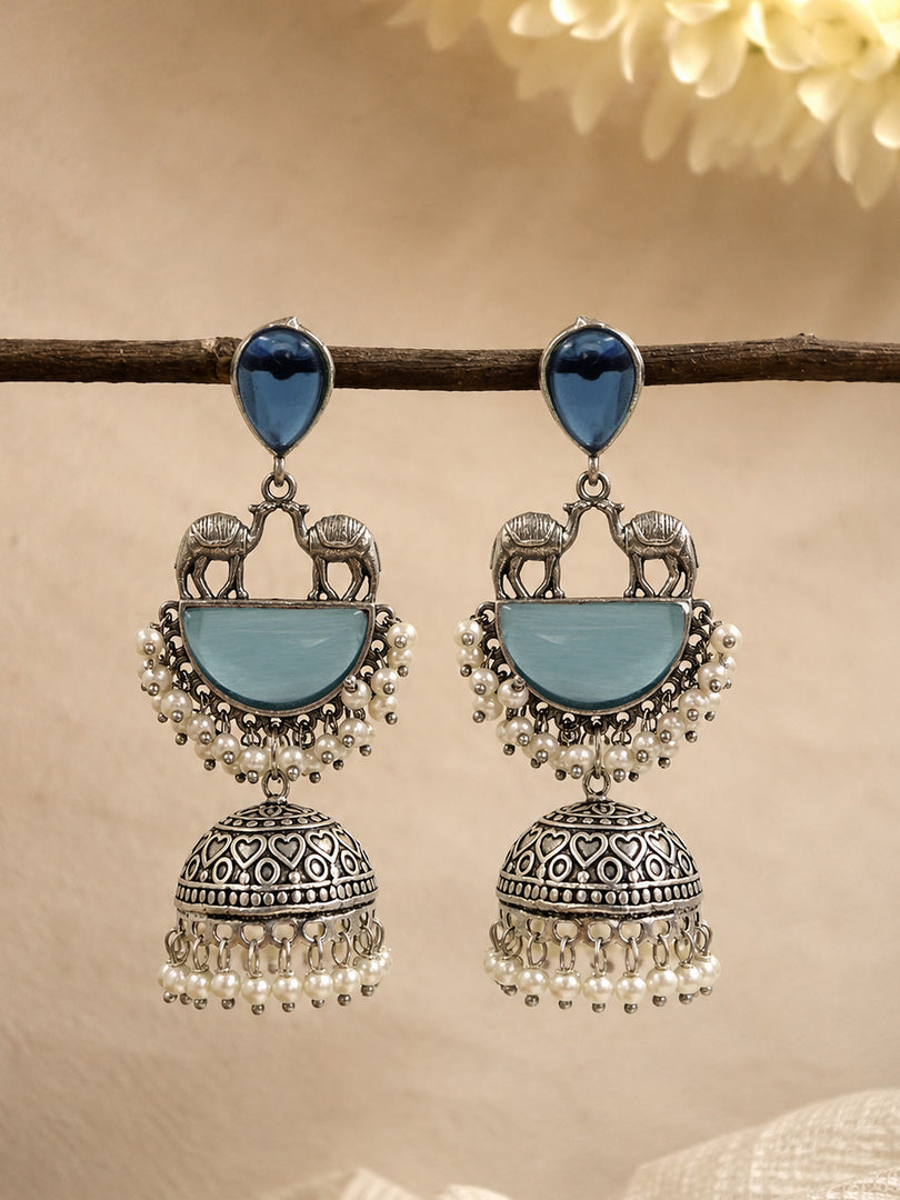 Naira Jhumka Stone Earrings