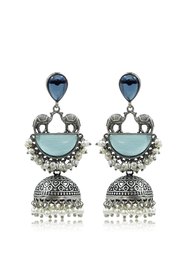 Naira Jhumka Stone Earrings