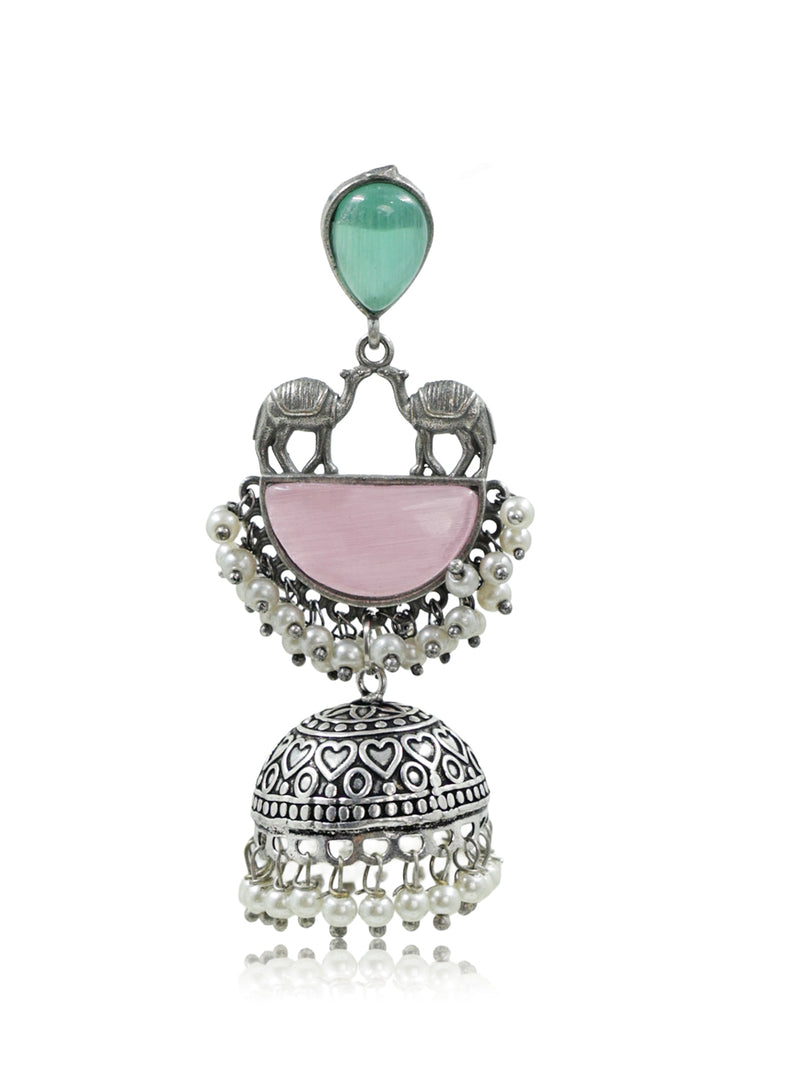 Naira Jhumka Stone Earrings