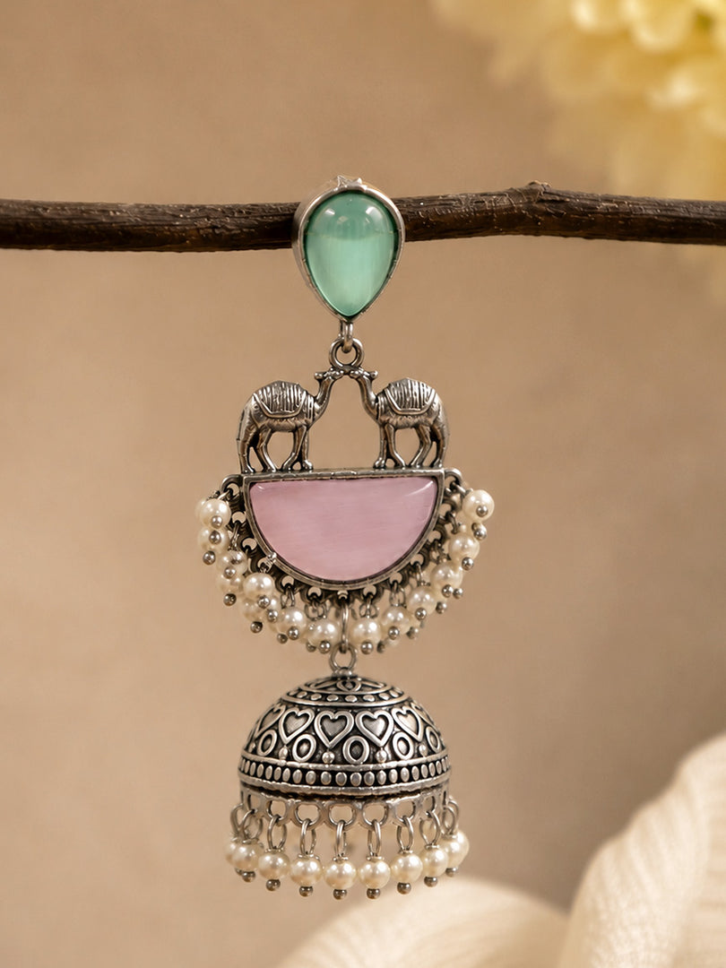 Naira Jhumka Stone Earrings