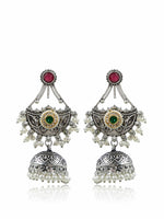 Load image into Gallery viewer, Tanaya Jhumka Stone Earrings